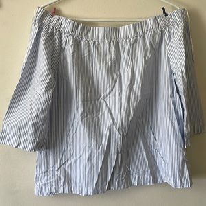 MADEWELL Off the Shoulder Striped Blouse (Wide Sleeves)